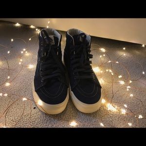 High Top Vans Blue Denim Women’s Size 8